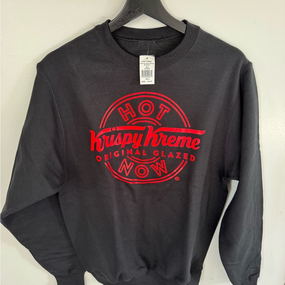 Krispy Kreme Black Sweatshirt with Red Logo